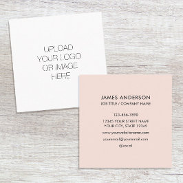 Custom Logo Minimalist Blush Roze Vierkante Visitekaartje