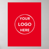 Custom Logo minimalist Business Company Red Poster (Voorkant)