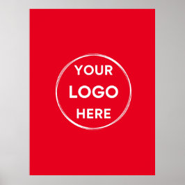 Custom Logo minimalist Business Company Red Poster