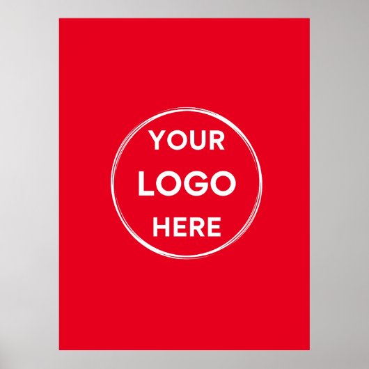 Custom Logo minimalist Business Company Red Poster (Voorkant)