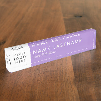 Custom Logo minimalist Lavender Paars Lila Naambordje