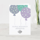 Custom Logo Modern Balloons Business Birthday Card Feestdagen Kaart (Voorkant)