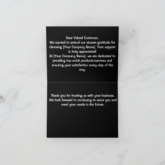 Custom Logo Modern Bedrijfsmerk Bedankkaart (Binnen)
