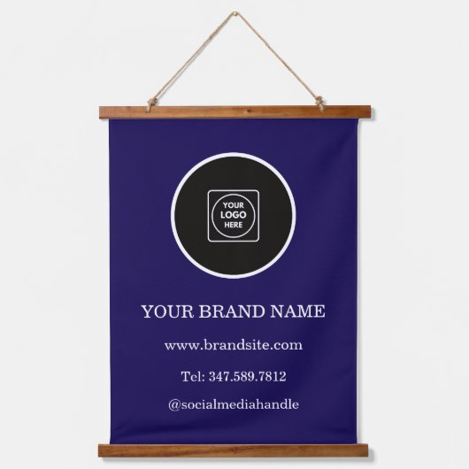 Custom Logo Modern Corporate Hanging Display Hangend Wandkleed (Voorkant)