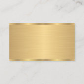 Custom Logo Modern Elegant Faux Gold Metallic Look Visitekaartje (Achterkant)