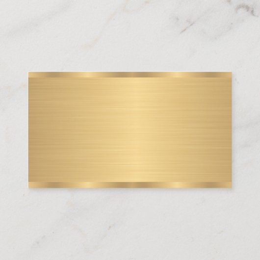 Custom Logo Modern Elegant Faux Gold Metallic Look Visitekaartje (Achterkant)