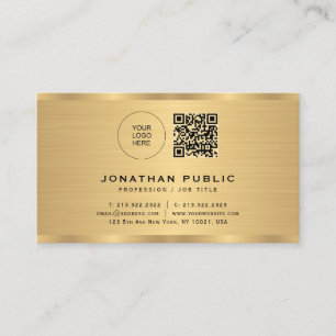Custom Logo Modern Elegant Faux Gold Metallic Look Visitekaartje