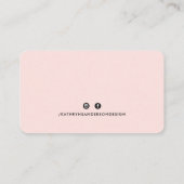 CUSTOM LOGO modern minimal blush roze wit Visitekaartje (Achterkant)