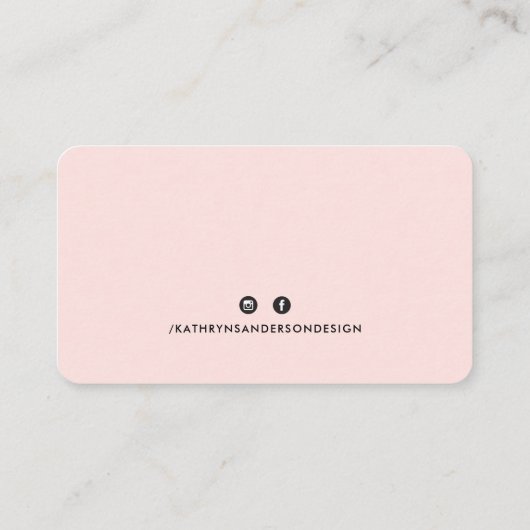 CUSTOM LOGO modern minimal blush roze wit Visitekaartje (Achterkant)