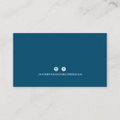 CUSTOM LOGO modern minimal Dark Navy Blauw wit Visitekaartje (Achterkant)