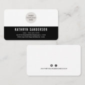 CUSTOM LOGO modern minimal plain simpel zwart Visitekaartje (Voorkant / Achterkant)
