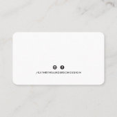 CUSTOM LOGO modern minimal plain simpel zwart Visitekaartje (Achterkant)