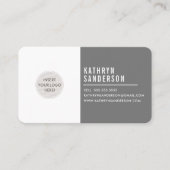 CUSTOM LOGO modern minimal simple grijs wit Visitekaartje (Voorkant)