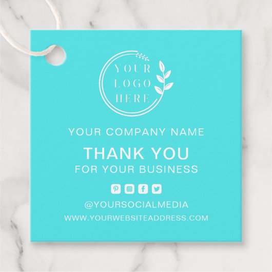 Custom Logo Modern minimalist - Hartelijk dank Bedankjes Labels (Voorkant)