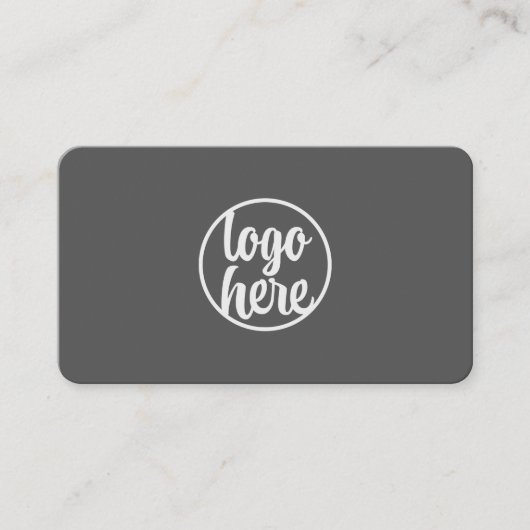 Custom Logo Modern Minimalist Matte Grey Visitekaartje (Voorkant)