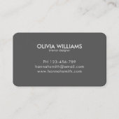 Custom Logo Modern Minimalist Matte Grey Visitekaartje (Achterkant)