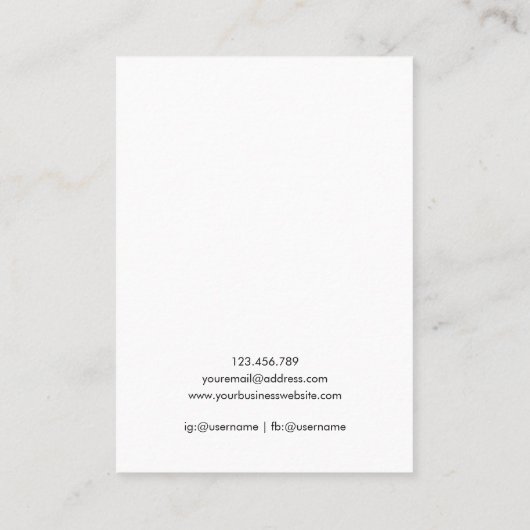 Custom Logo Modern Minimalist Simple Display Card Visitekaartje (Achterkant)