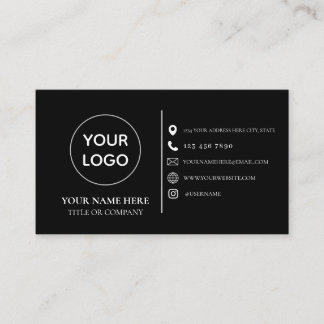 Custom logo modern minimalist social media icons b visitekaartje