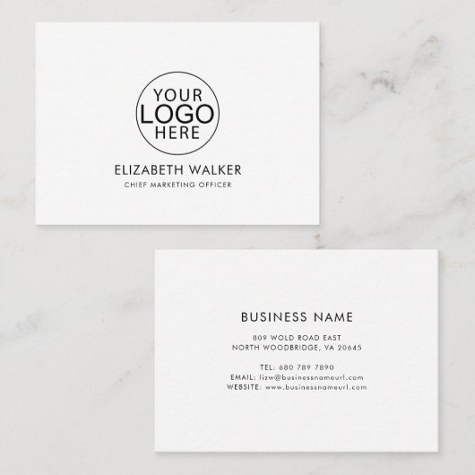 Custom Logo Modern Minimalist Visitekaartje (Voorkant / Achterkant)