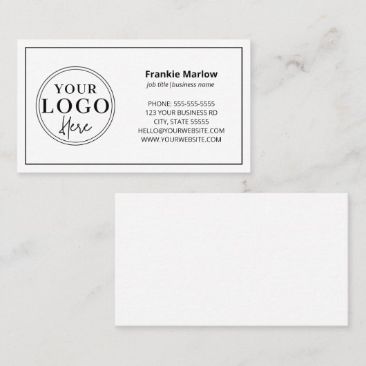 Custom Logo Modern minimalist | Wit of kleur Visitekaartje (Voorkant / Achterkant)