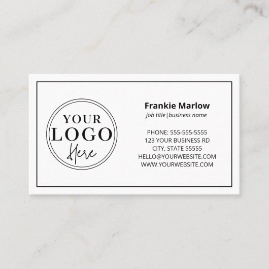 Custom Logo Modern minimalist | Wit of kleur Visitekaartje (Voorkant)