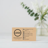 Custom logo modern minimalistisch Kraft papier Visitekaartje (Staand voorkant)