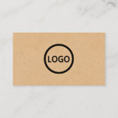Custom logo modern minimalistisch Kraft papier Visitekaartje (Achterkant)