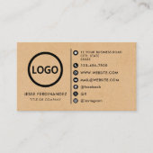 Custom logo modern minimalistisch Kraft papier Visitekaartje (Voorkant)