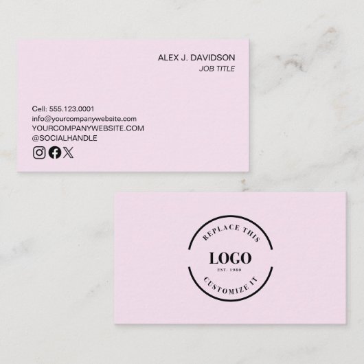 Custom logo modern minimalistisch professioneel ro visitekaartje (Voorkant / Achterkant)