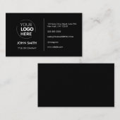 Custom logo modern minimalistisch zwart visitekaartje (Voorkant / Achterkant)