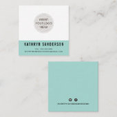 CUSTOM LOGO modern minimalistische chique pastel m Vierkante Visitekaartje (Voorkant / Achterkant)