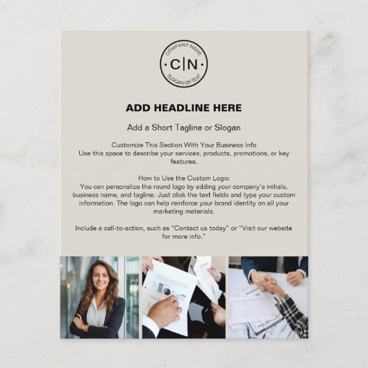 Custom Logo Modern Professioneel Bedrijf Flyer (Voorkant)