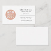 Custom Logo Modern White Minimalist Visitekaartje (Voorkant / Achterkant)