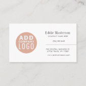 Custom Logo Modern White Minimalist Visitekaartje (Voorkant)