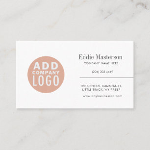 Custom Logo Modern White Minimalist Visitekaartje