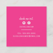 CUSTOM LOGO moderne glam chic hot roze gouden glit Vierkante Visitekaartje (Achterkant)