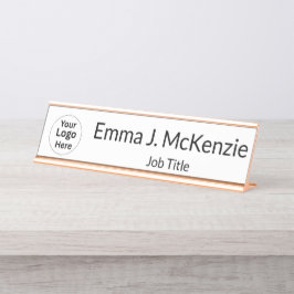 Custom Logo & Name Desk Plate for Office Bureau Naambordje
