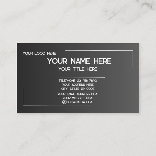 Custom Logo Name Minimalist Modern Professional Visitekaartje (Achterkant)