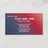 Custom Logo Name Minimalist Modern Professional Visitekaartje (Achterkant)