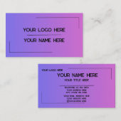 Custom Logo Name Minimalist Modern Professional Visitekaartje (Voorkant / Achterkant)