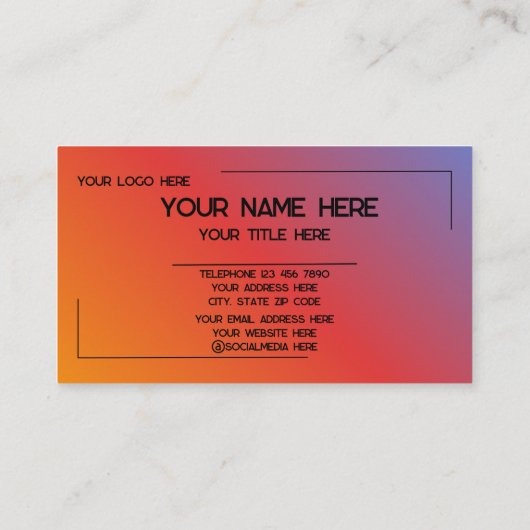 Custom Logo Name Minimalist Modern Professional Visitekaartje (Achterkant)