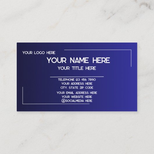 Custom Logo Name Minimalist Modern Professional Visitekaartje (Achterkant)