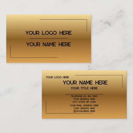 Custom Logo Name Minimalist Modern Professional Visitekaartje (Voorkant / Achterkant)