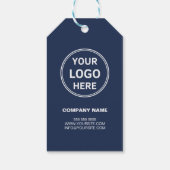 Custom Logo Navy Blue Bedankt Zakelijk Cadeaulabel (Achterkant)