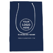 Custom Logo Navy Blue Business Promotional Medium Cadeauzakje (Voorkant)