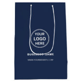 Custom Logo Navy Blue Business Promotional Medium Cadeauzakje (Achterkant)