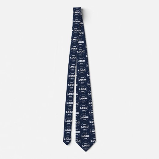 Custom Logo Navy Blue Tie - Professional Branded Stropdas (Achterkant)