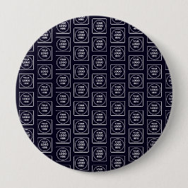 Custom Logo or Image Repeating Navy Blue Design Ronde Button 4,0 Cm