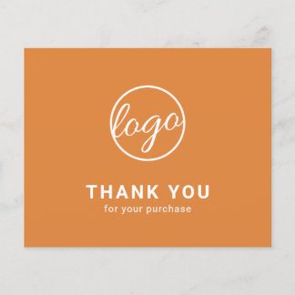 Custom Logo Orange Budget Thank You Card