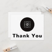 Custom Logo Personalized Thank You Note Card Kaart (Voorkant / Achterkant in situ)